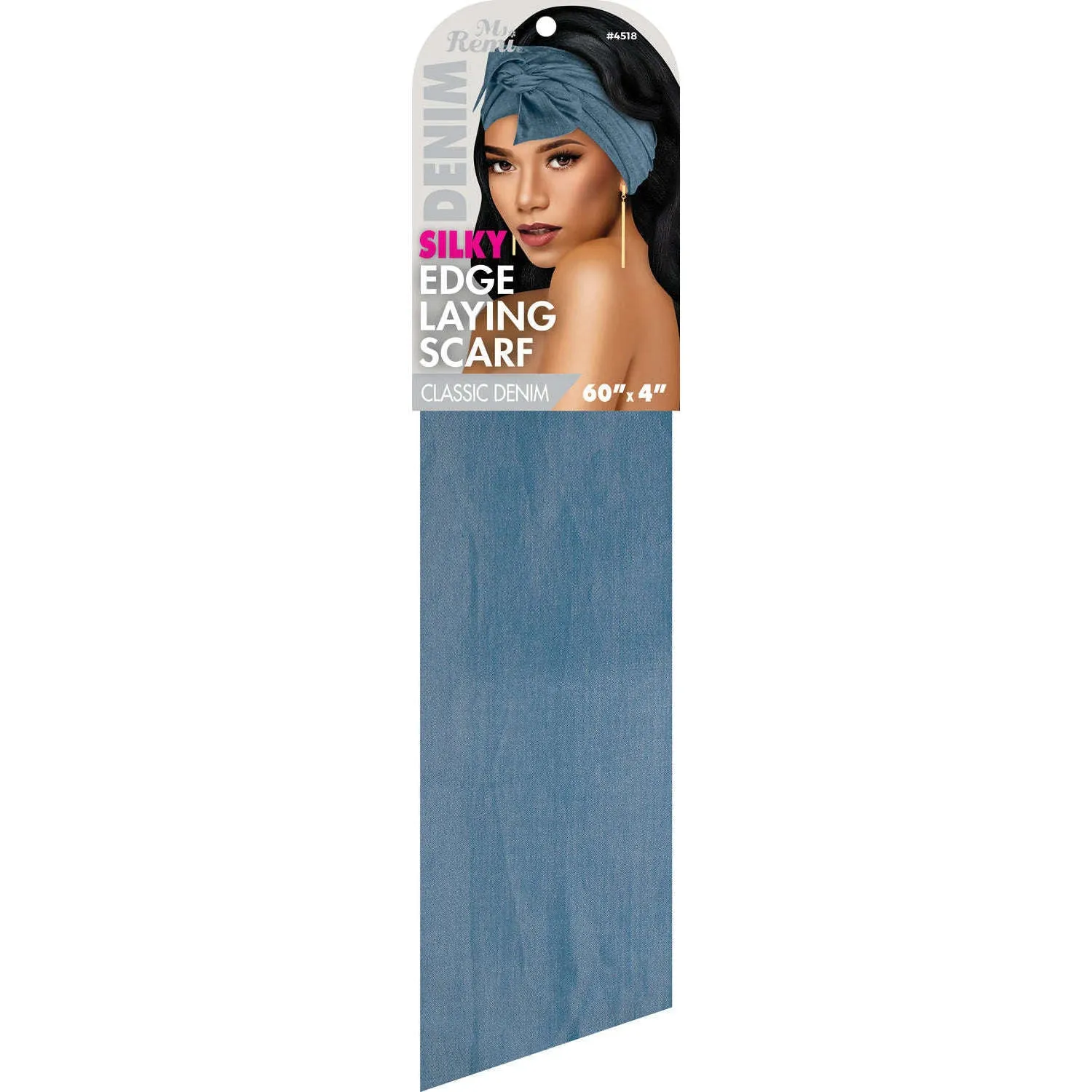 Ms. Remi Denim Silky Edge Laying Scarf 60" Long