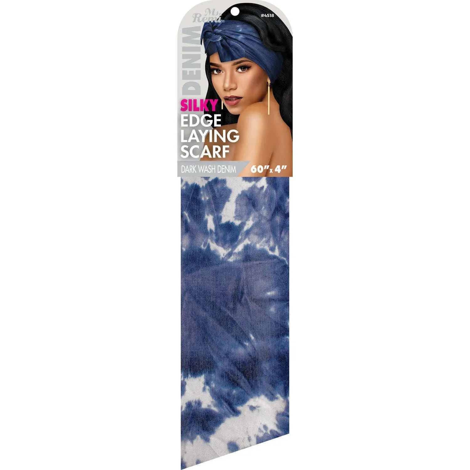 Ms. Remi Denim Silky Edge Laying Scarf 60" Long