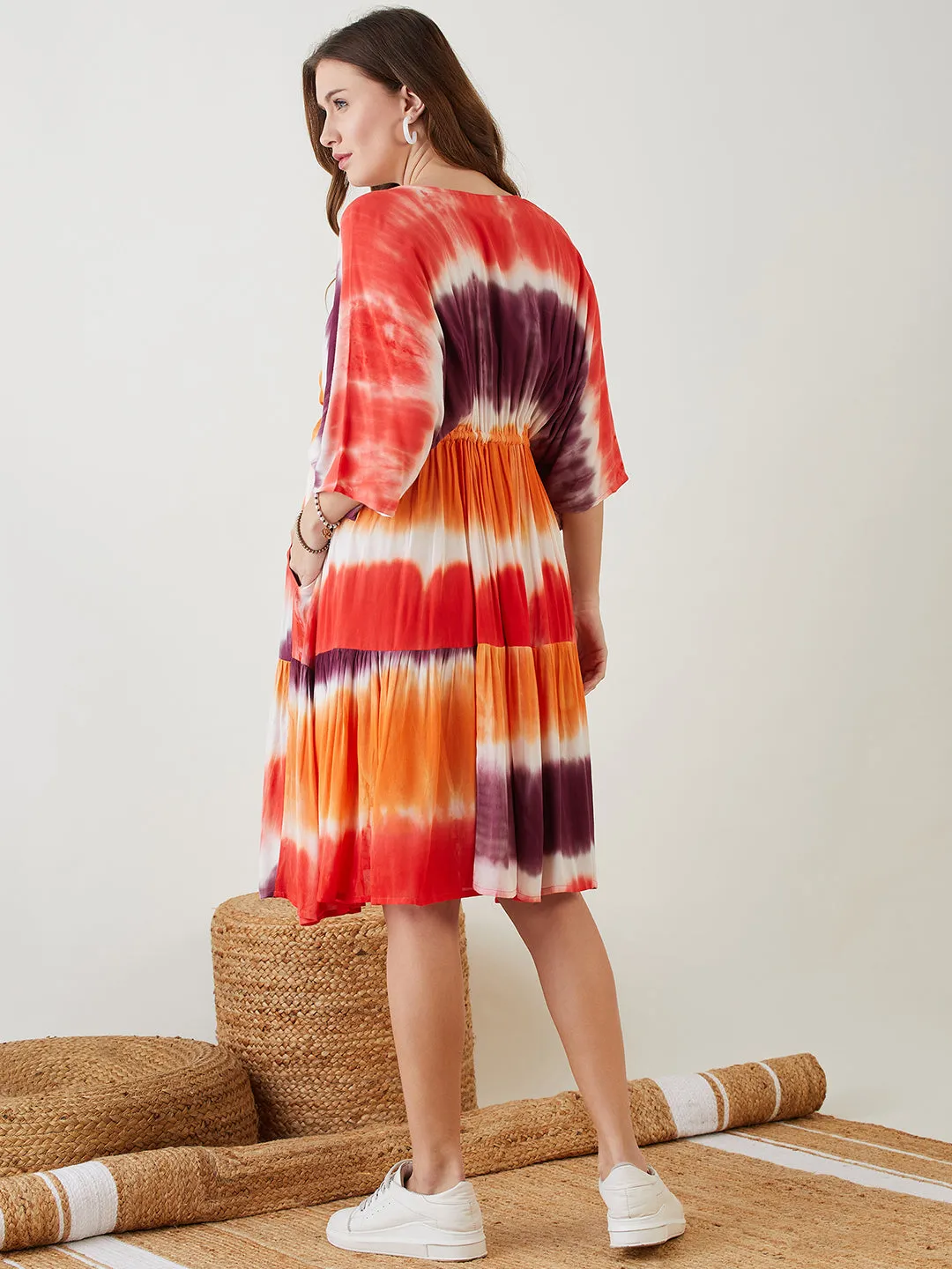 Multi Color Tie Dyed Layered Maternity Dress (Final Sale)