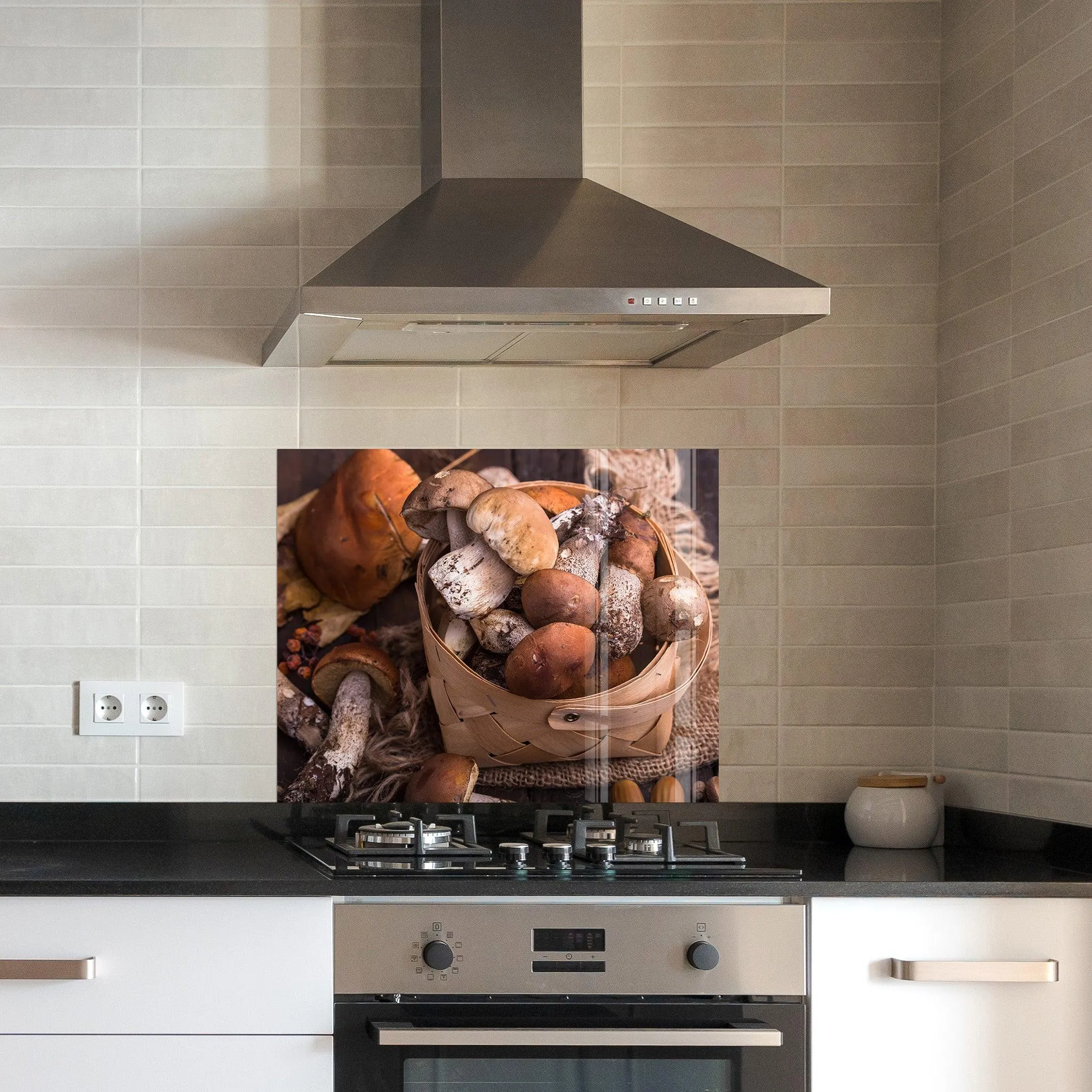 Mushrooms | Glass Printed Backsplash for your Kitchen