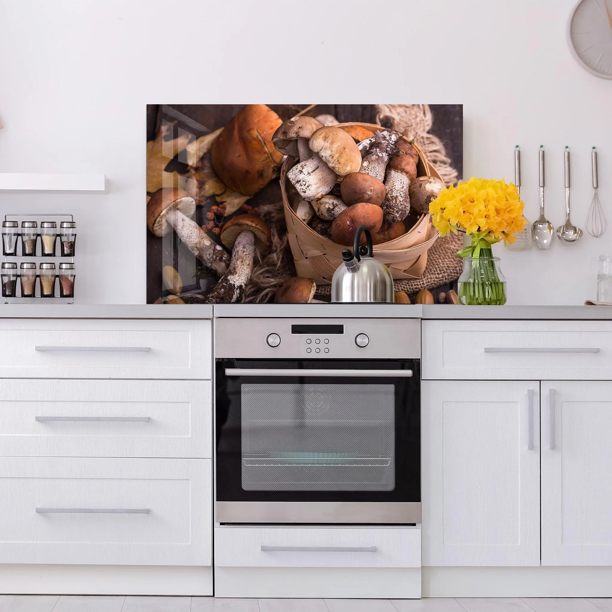 Mushrooms | Glass Printed Backsplash for your Kitchen