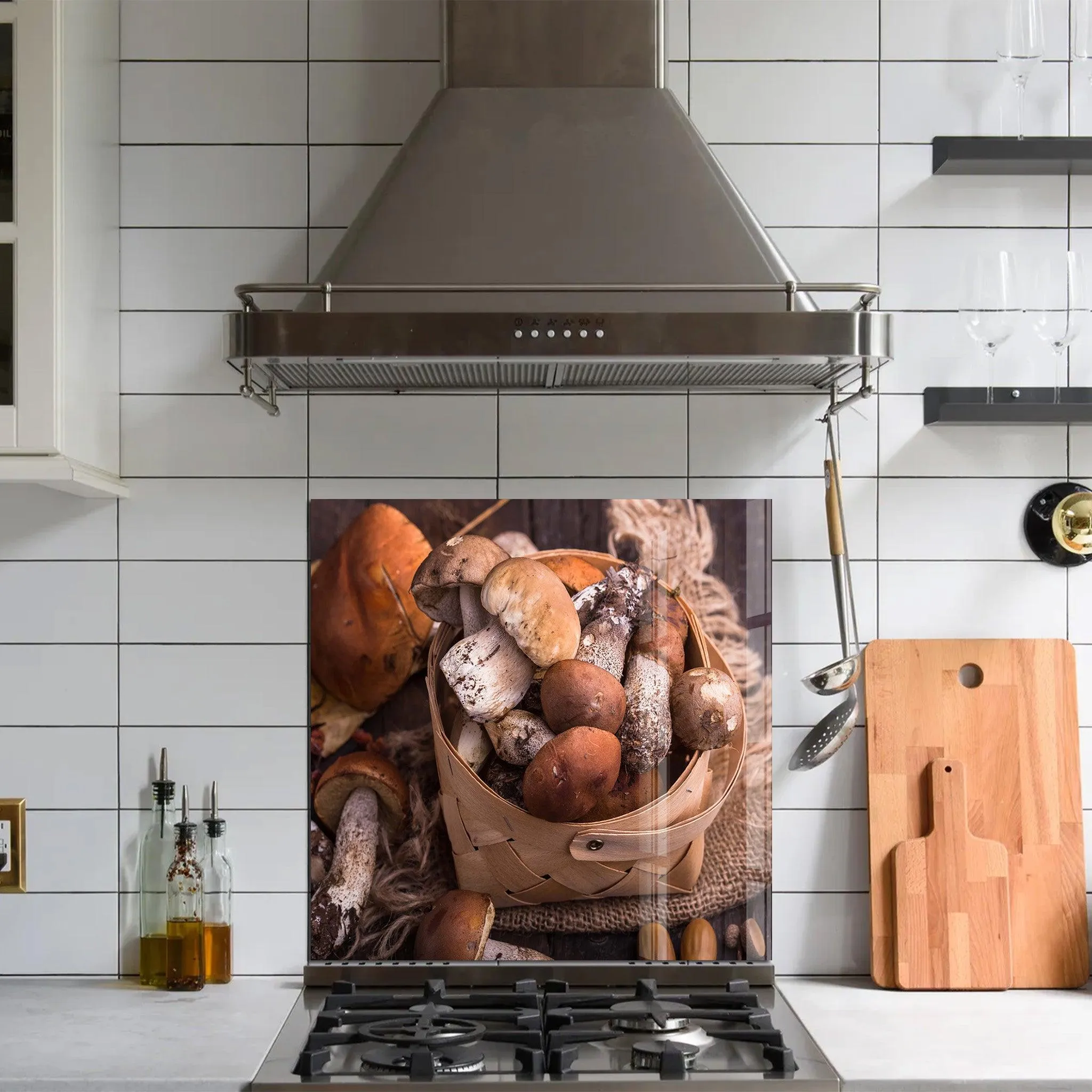 Mushrooms | Glass Printed Backsplash for your Kitchen