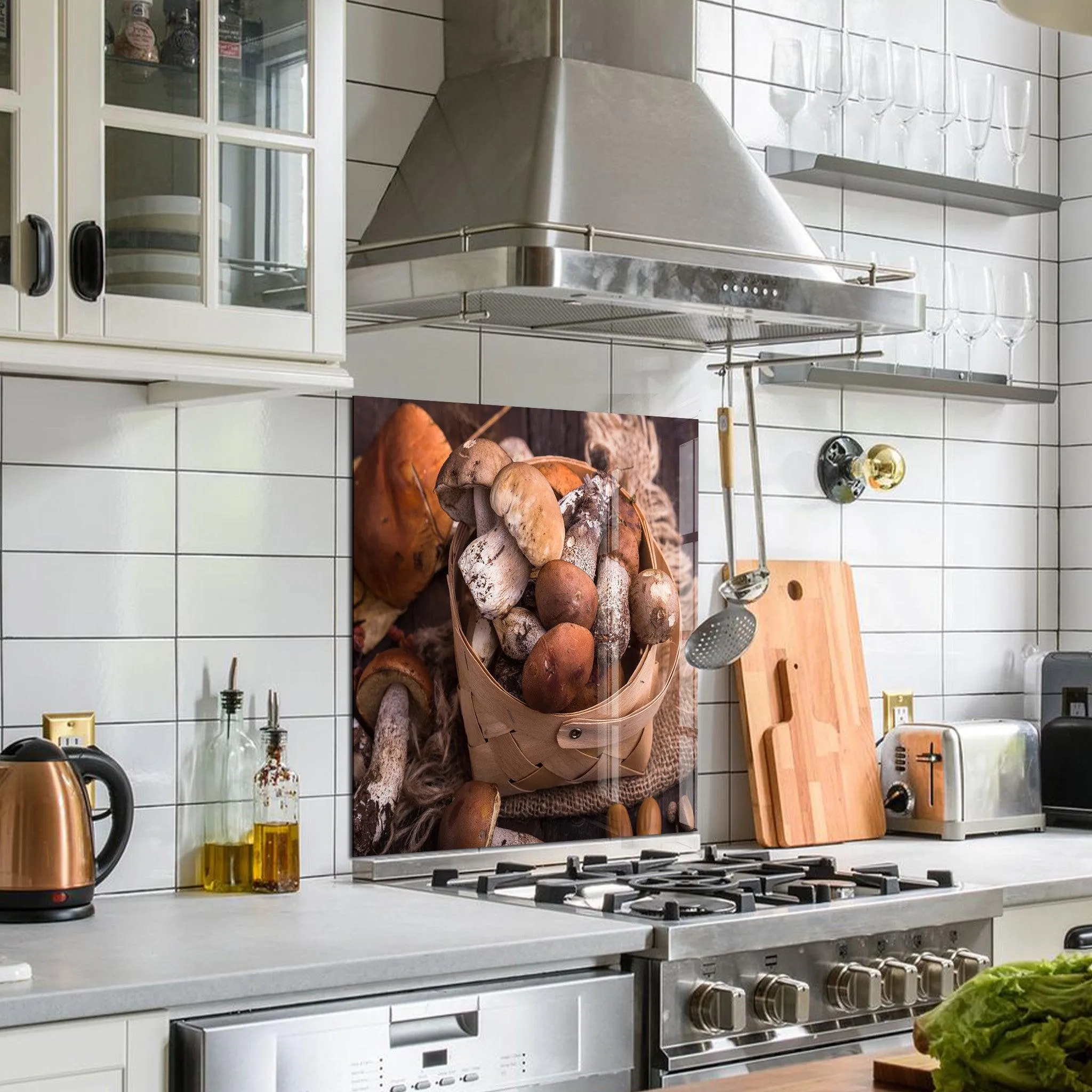 Mushrooms | Glass Printed Backsplash for your Kitchen