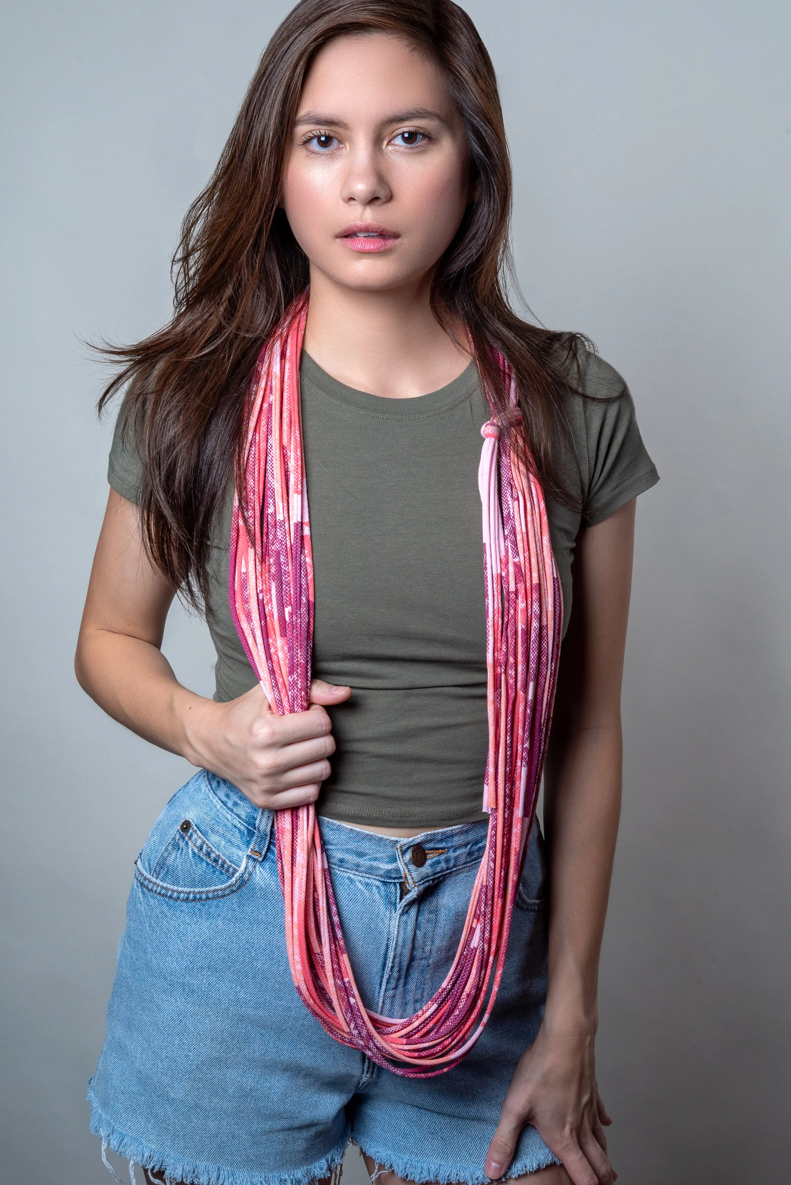 Necklush Infinity Scarf / Living Coral & Papaya Pink / Unisex