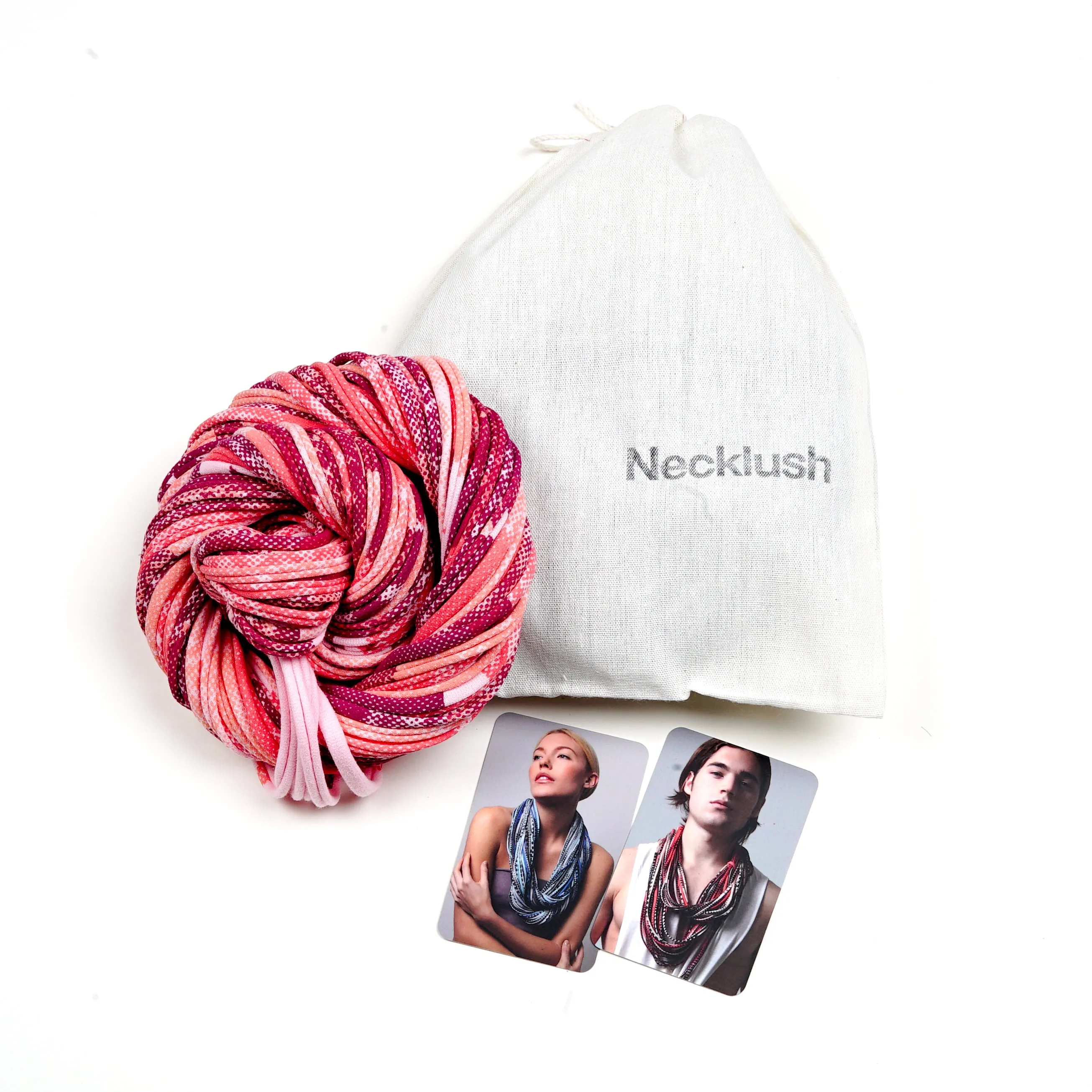 Necklush Infinity Scarf / Living Coral & Papaya Pink / Unisex