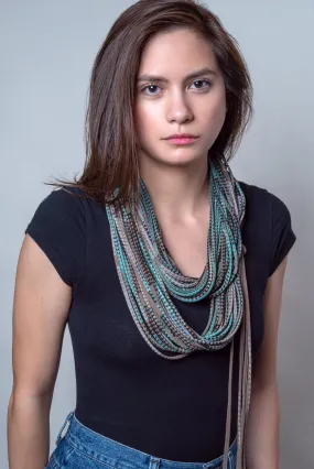 Necklush Infinity Scarf / Mint Green & Beige / Unisex