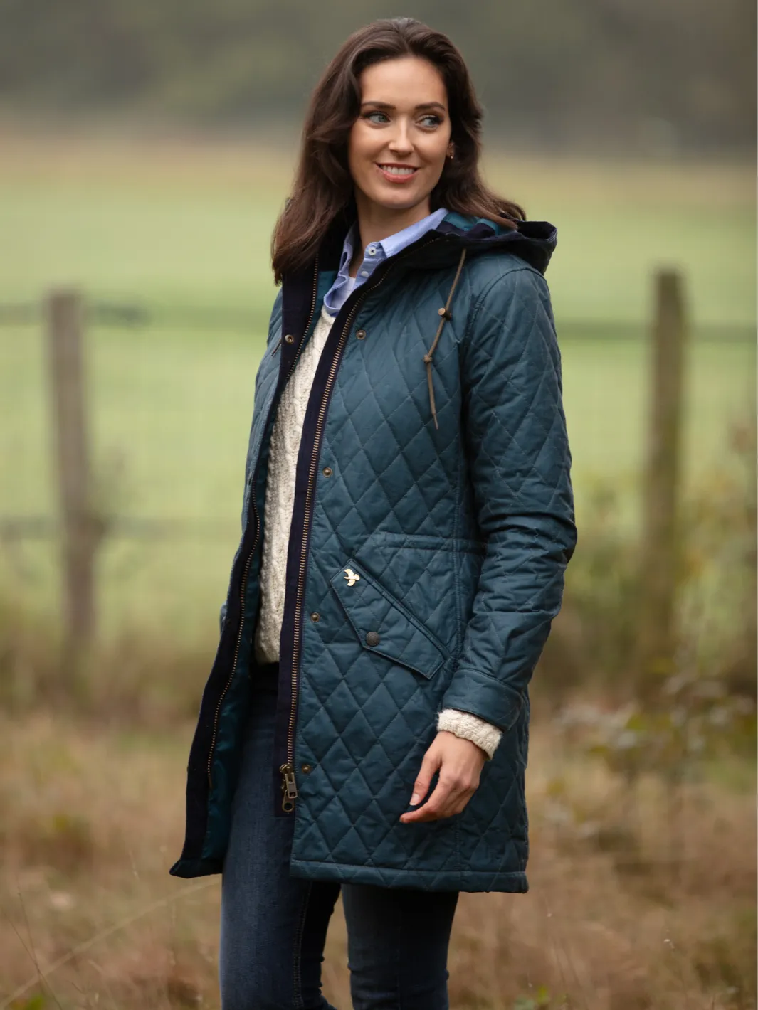 Newmarket Hooded Jacket - Teal