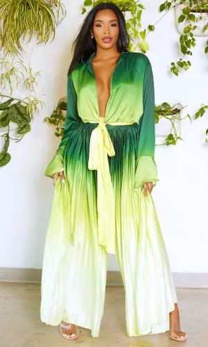 OMG | Ombre Pleated Pants Set - Green FINAL SALE