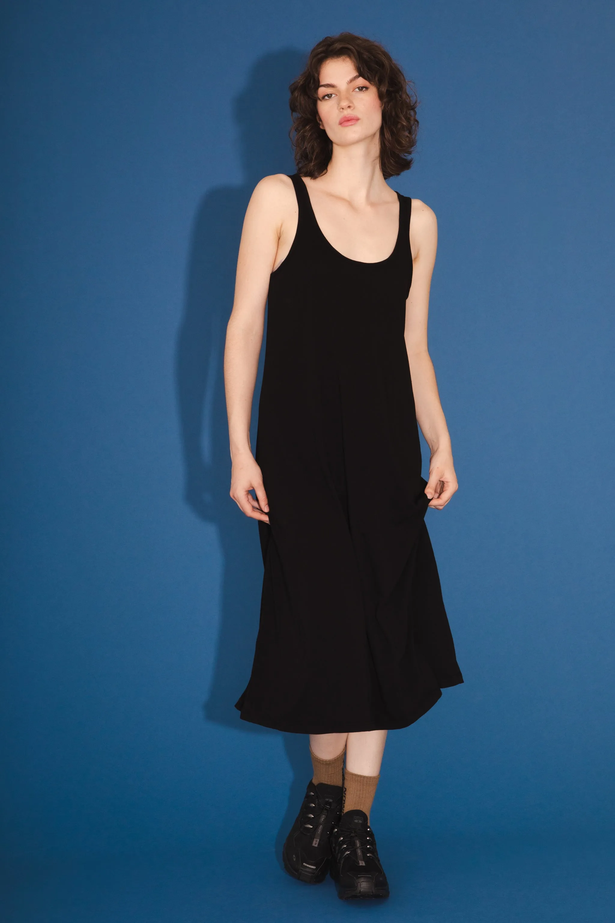 Organic Tank Dress in Black