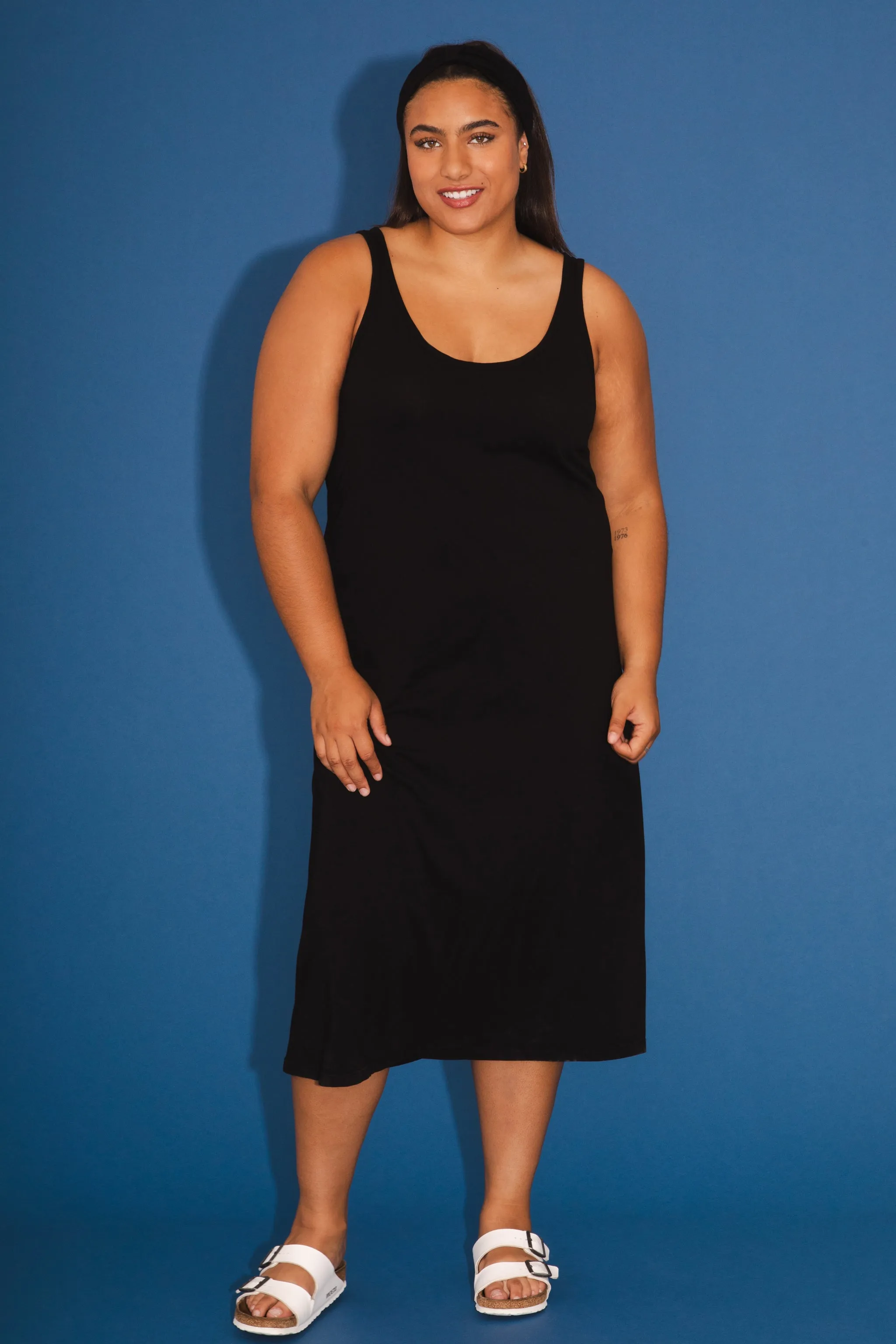 Organic Tank Dress in Black