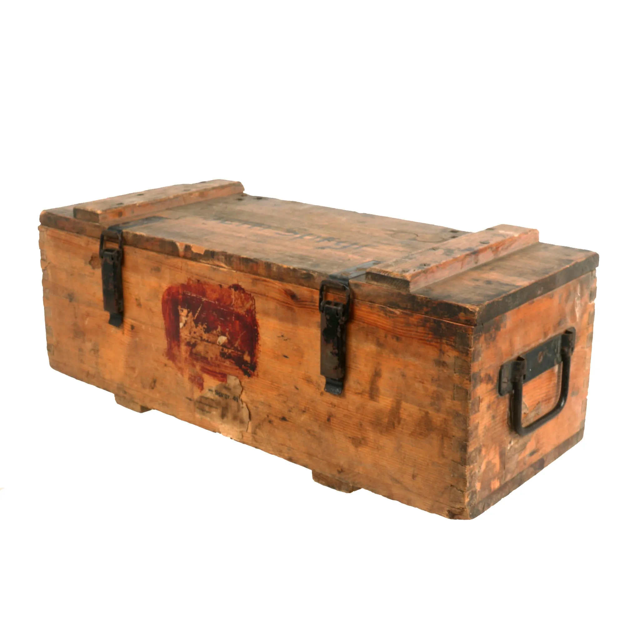 Original German WWII 5cm Sprgr. 41 L'spur. High Explosive 30 Round Ammunition Crate with Markings