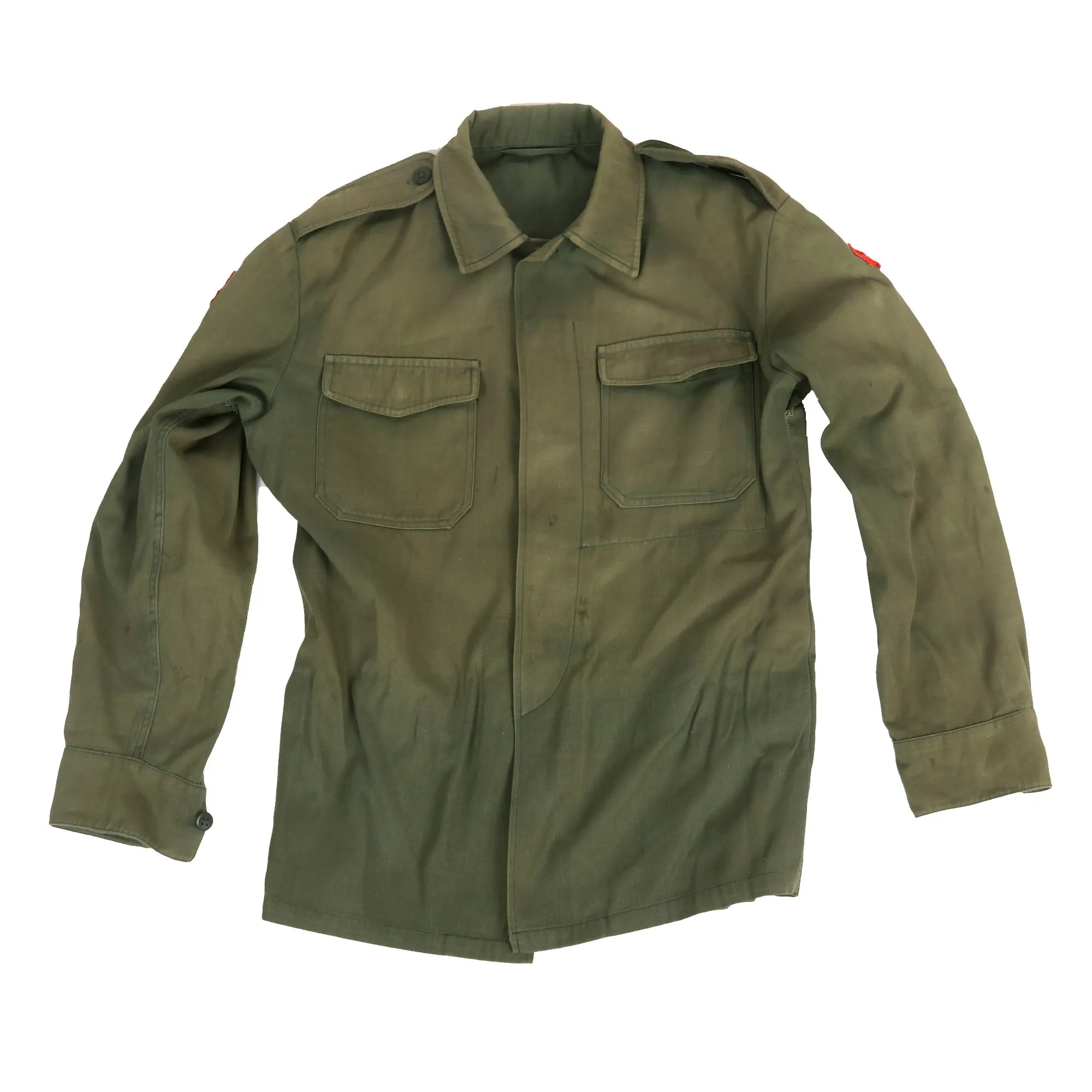 Original Persian Gulf War Iraqi Ministry of Defense Green Uniform Set With Beret - Formerly Part of the A.A.F. Tank Museum