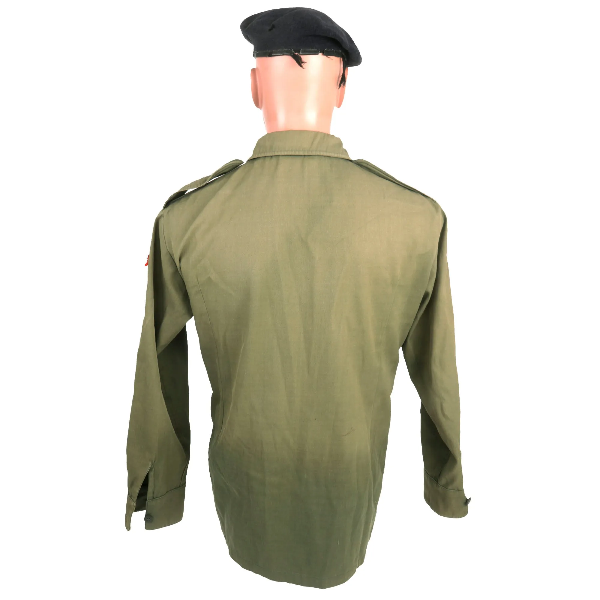 Original Persian Gulf War Iraqi Ministry of Defense Green Uniform Set With Beret - Formerly Part of the A.A.F. Tank Museum