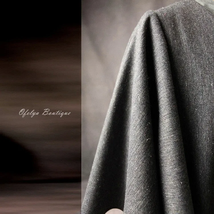 Oversized Big Dress With Two Pockets Stretch Cotton Asymmetric Cape Sleeve Coat/ Winter Woolblend Coat