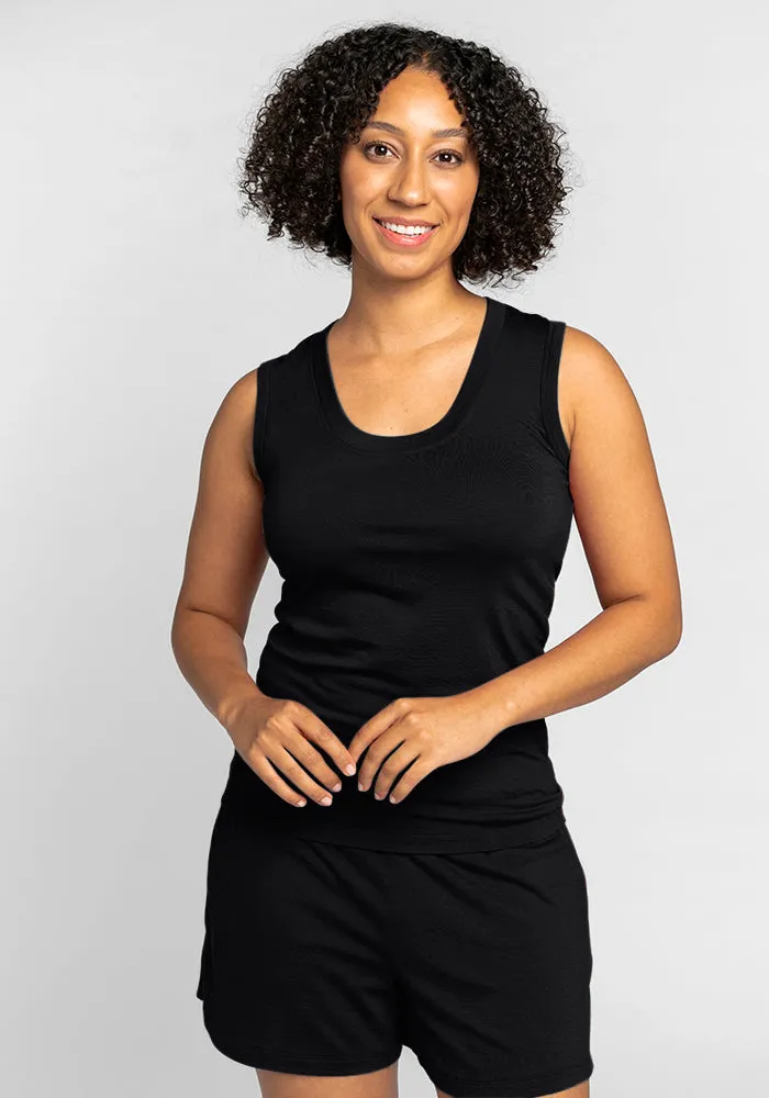 Phoebe Lounge Tank - Black