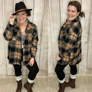 Plaid Flannel Shacket with Pockets