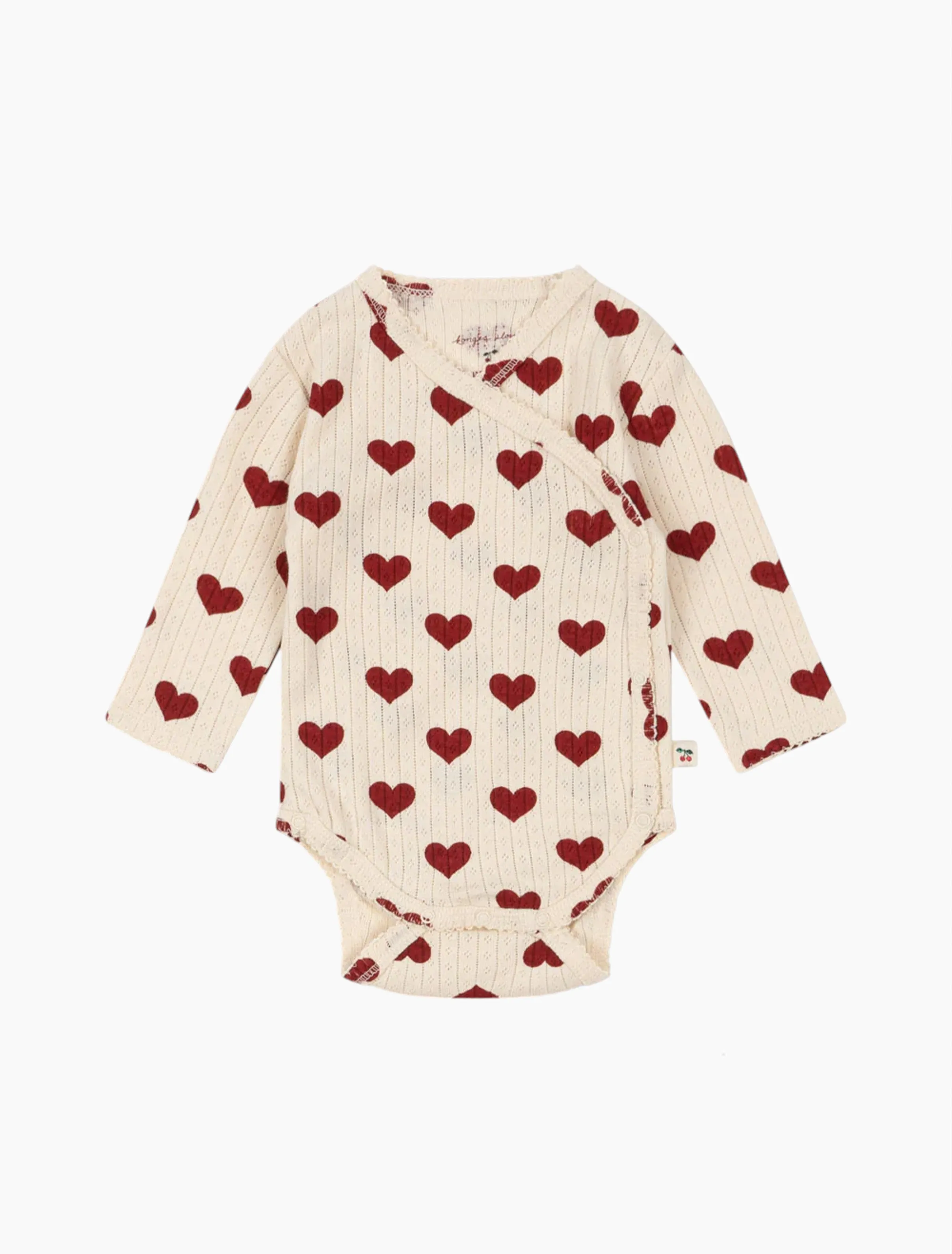 Pointelle Minnie Kimono Bodysuit in Amour Rouge