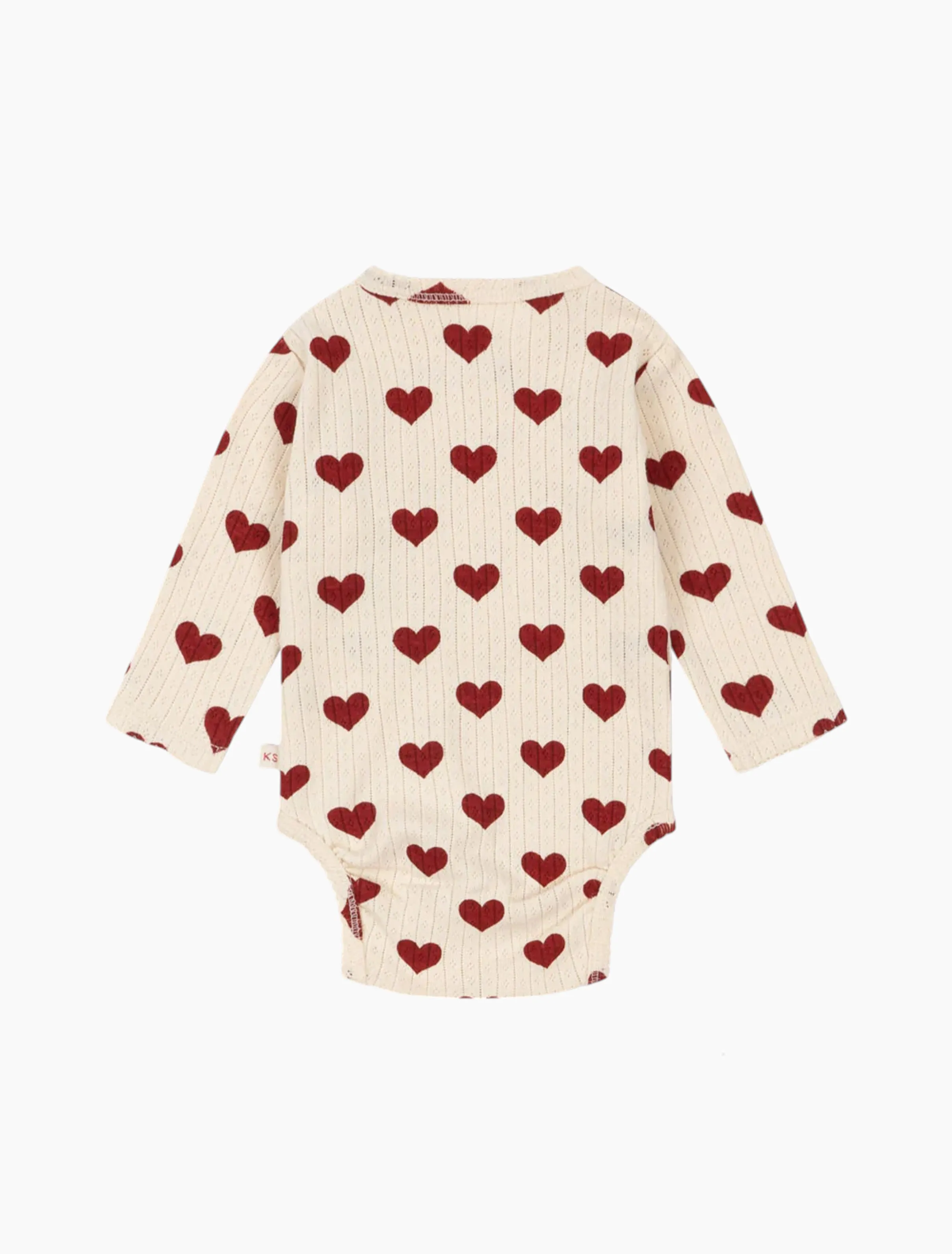 Pointelle Minnie Kimono Bodysuit in Amour Rouge