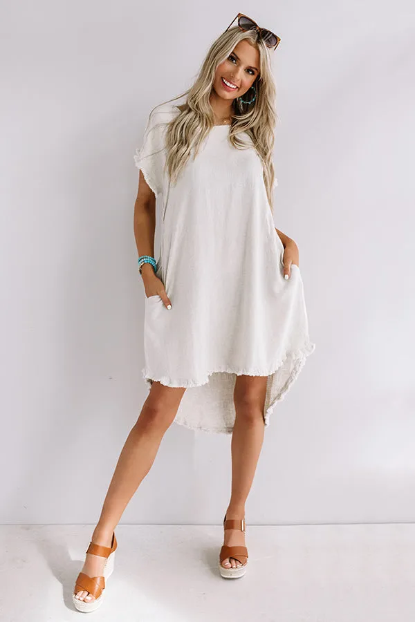 Positano Party Shift Dress In Stone