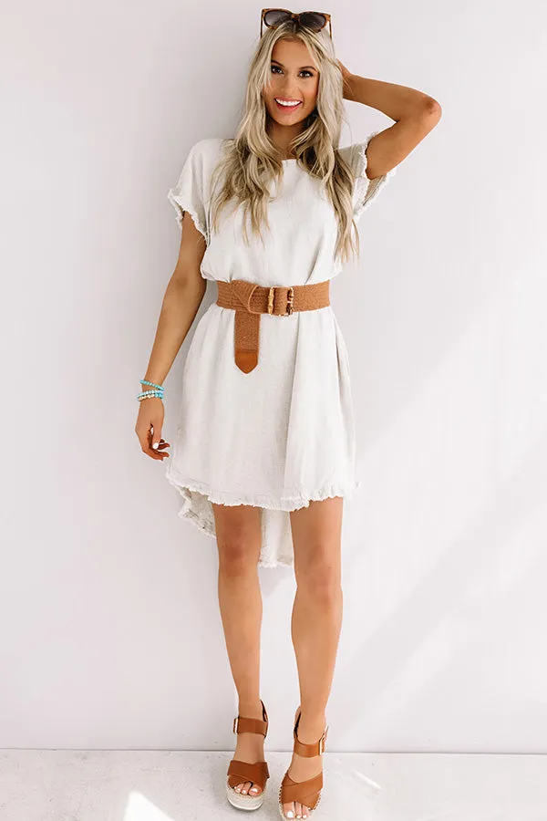 Positano Party Shift Dress In Stone