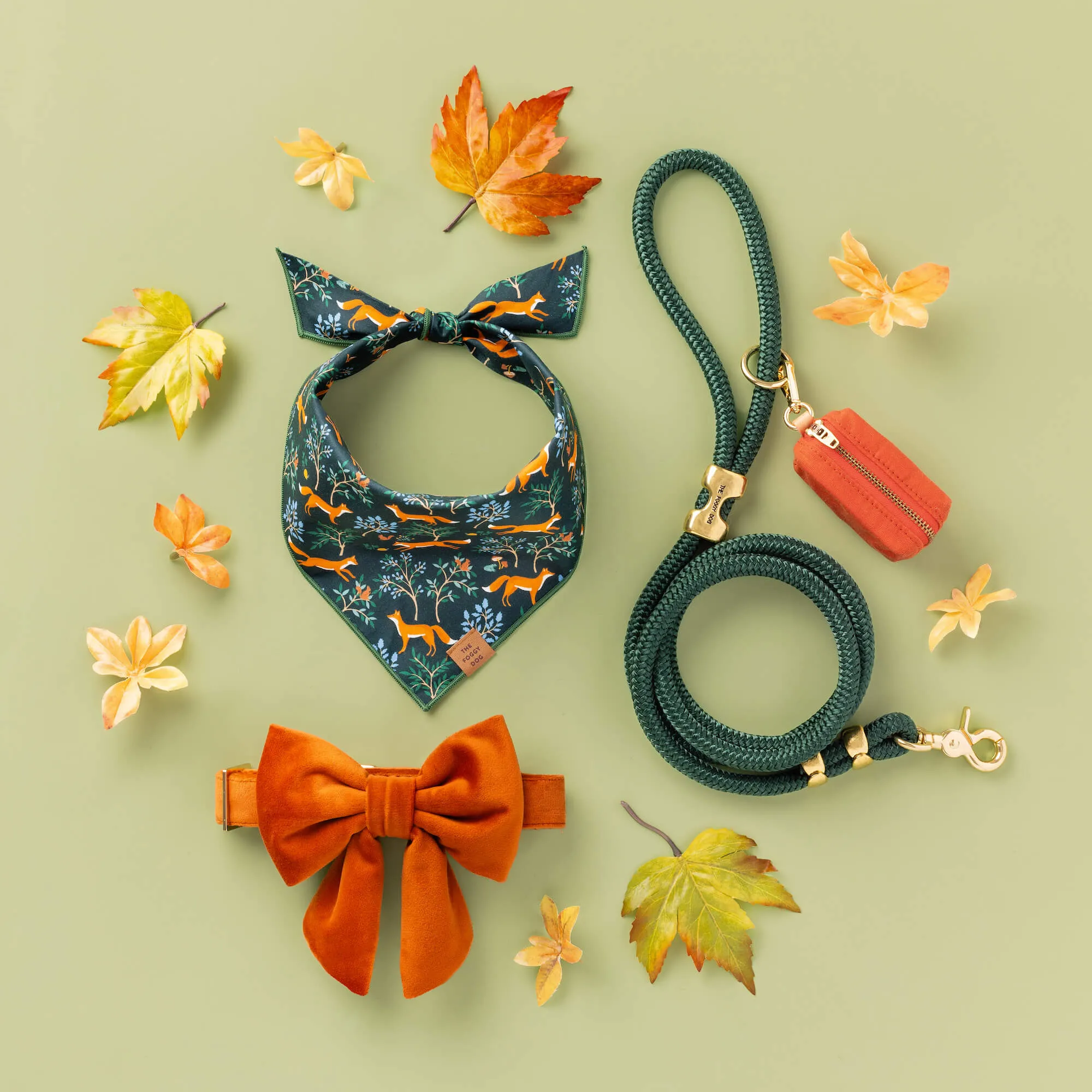 Pumpkin Velvet Lady Bow Collar