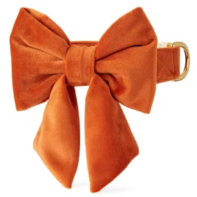 Pumpkin Velvet Lady Bow Collar