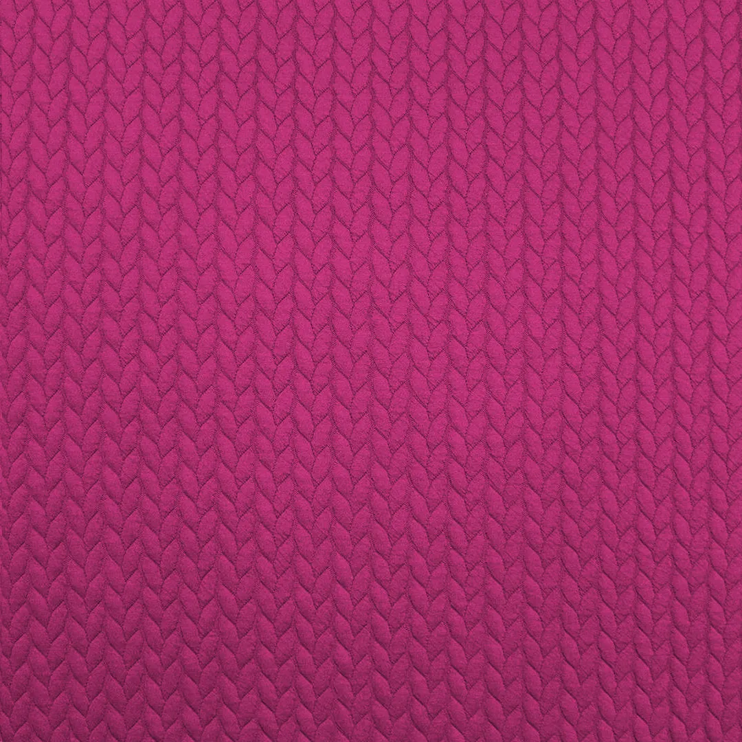 quilted cable matelasse' knit - magenta