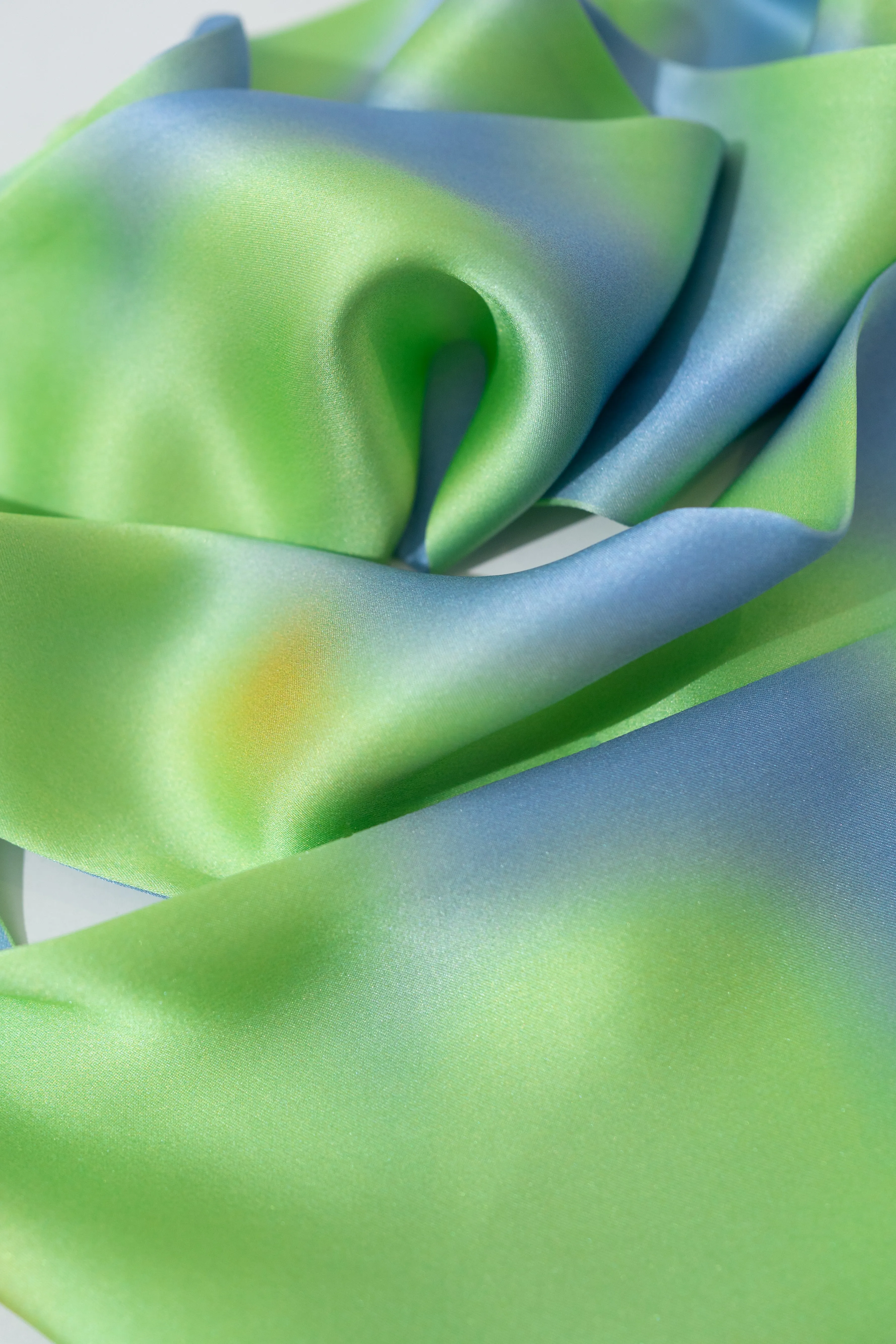 "Day Dream" Silk Neck Scarf - Green