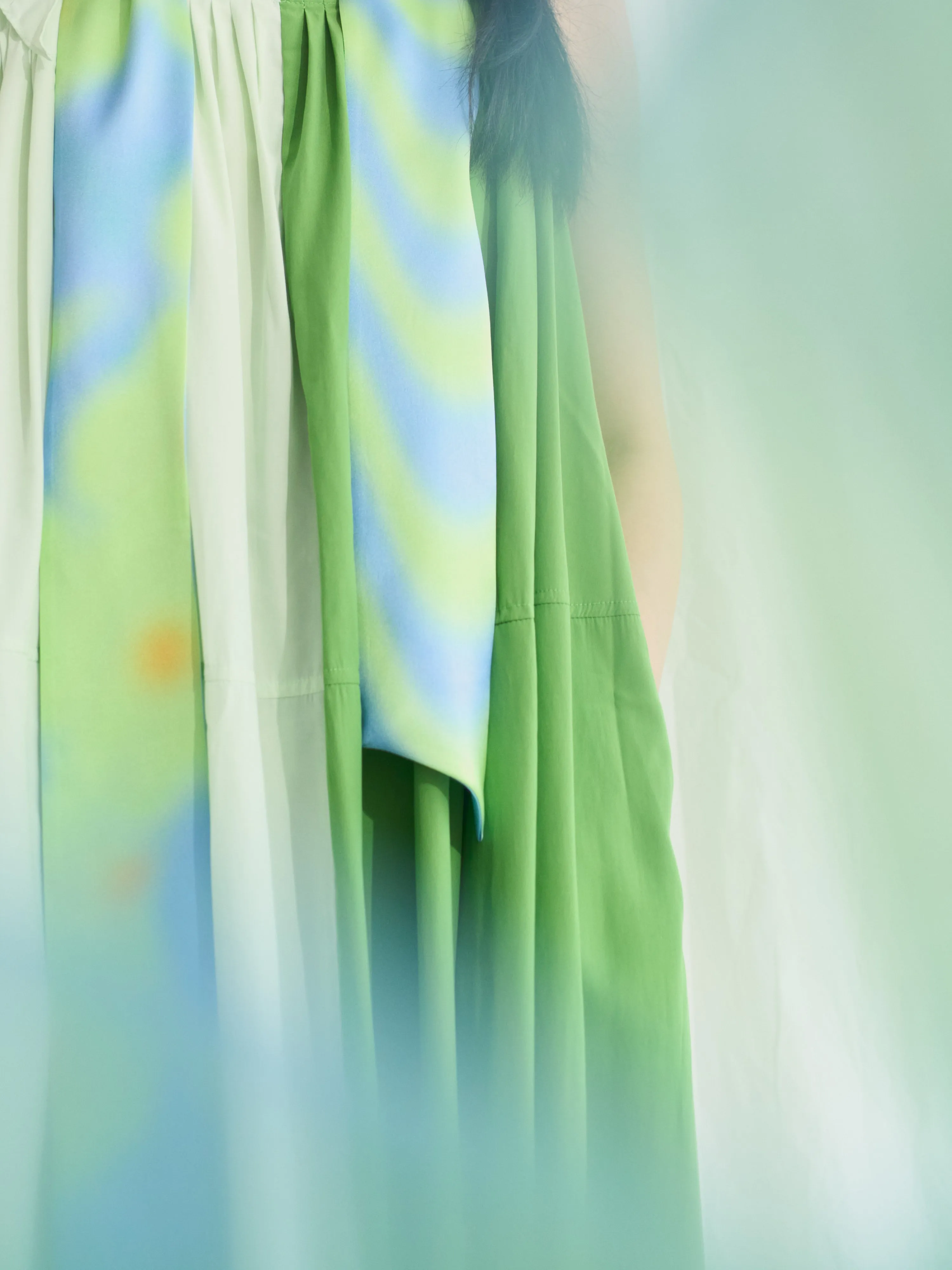 "Day Dream" Silk Neck Scarf - Green