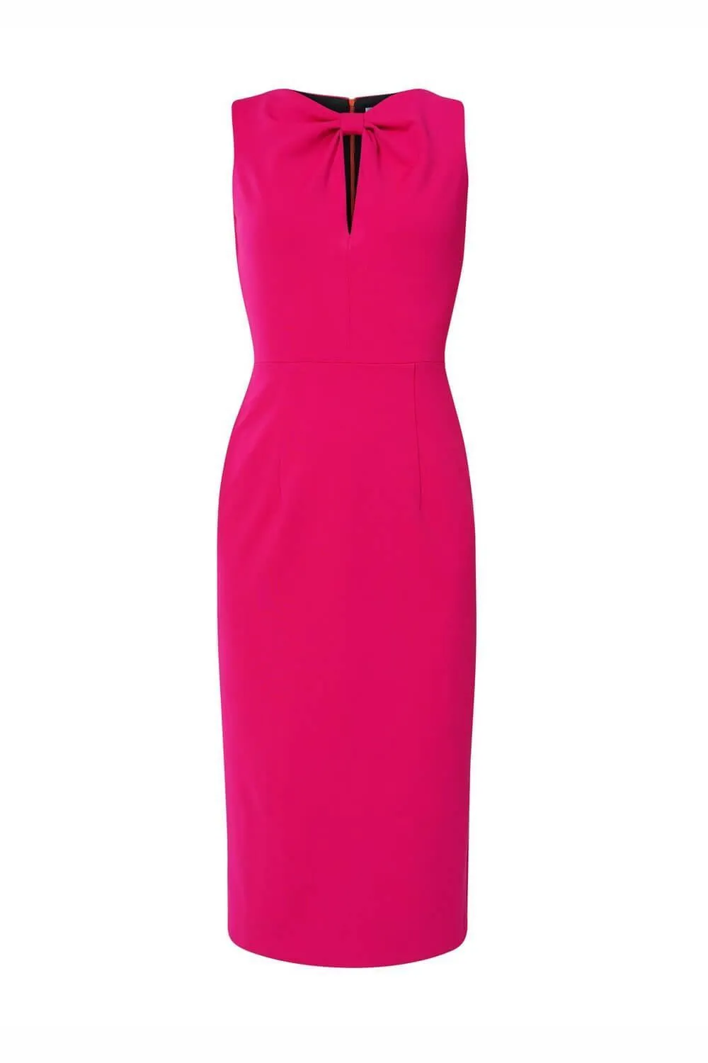 Rebel Pencil Bow Tie Crepe Midi Dress