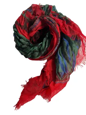 Red Green Turkish Cotton Scarf