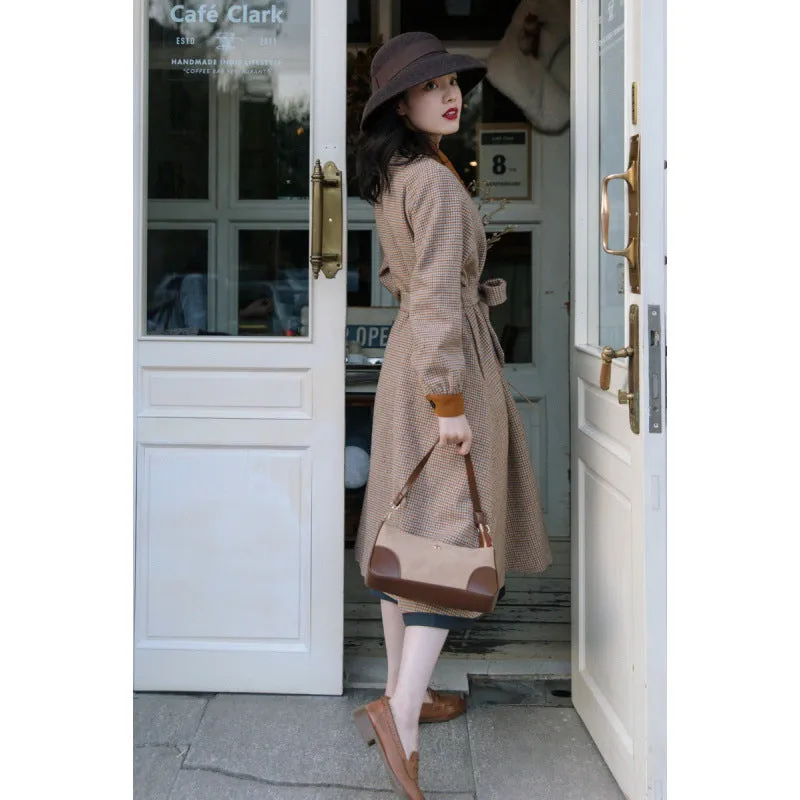 Retro Parisian Contrast Color Trench Coat