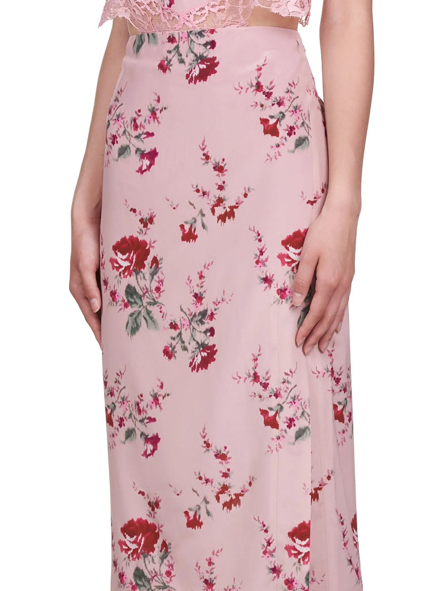 Rose De Chine Print Skirt (2G027A-146-PINK)