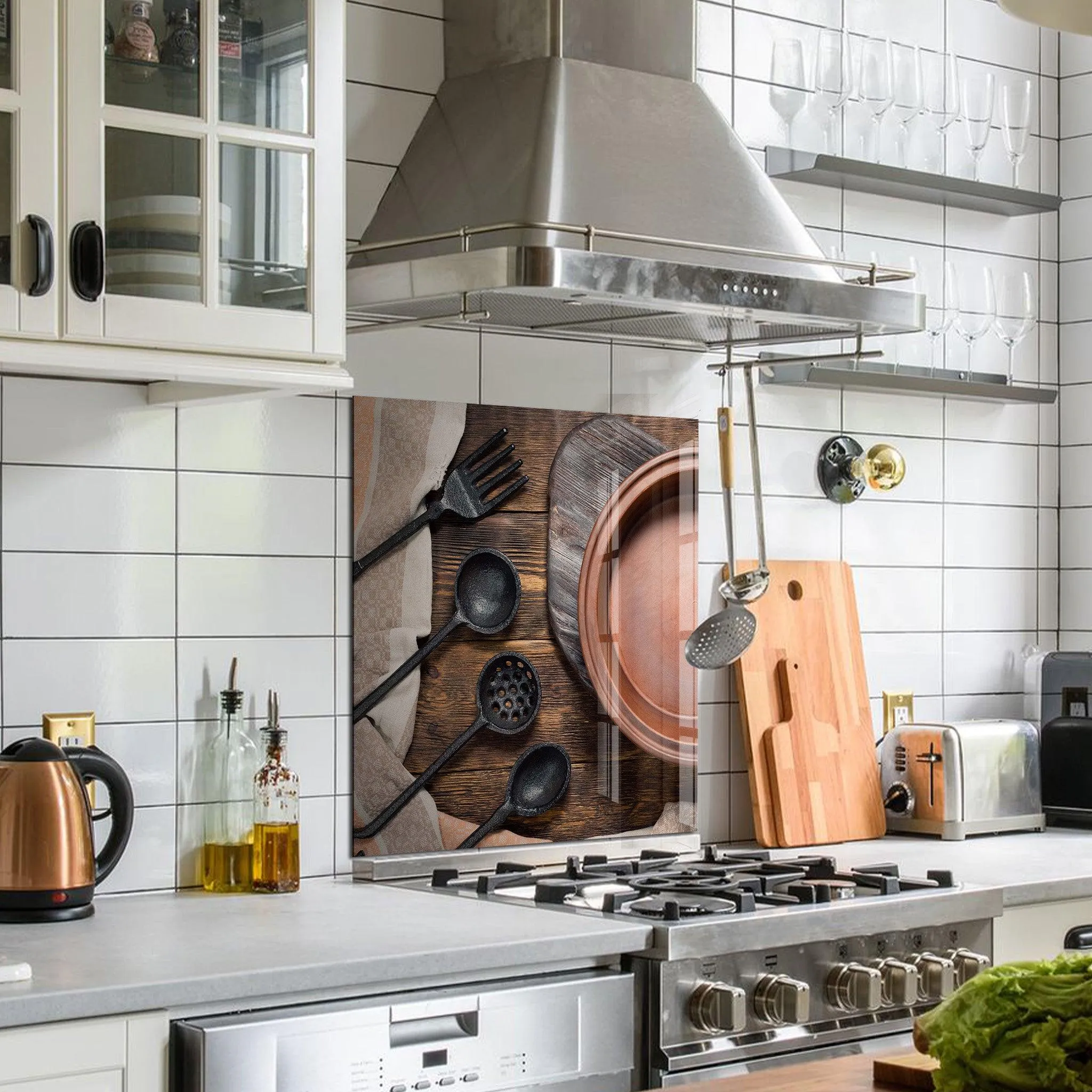 Rustic Kitchenware | Glass Printed Backsplash for your Kitchen