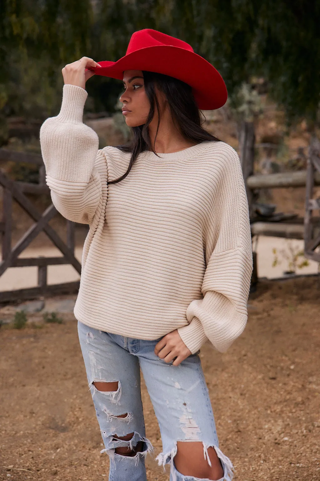 Samantha Beige Knit Sweater