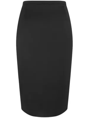 satin pencil midi skirt