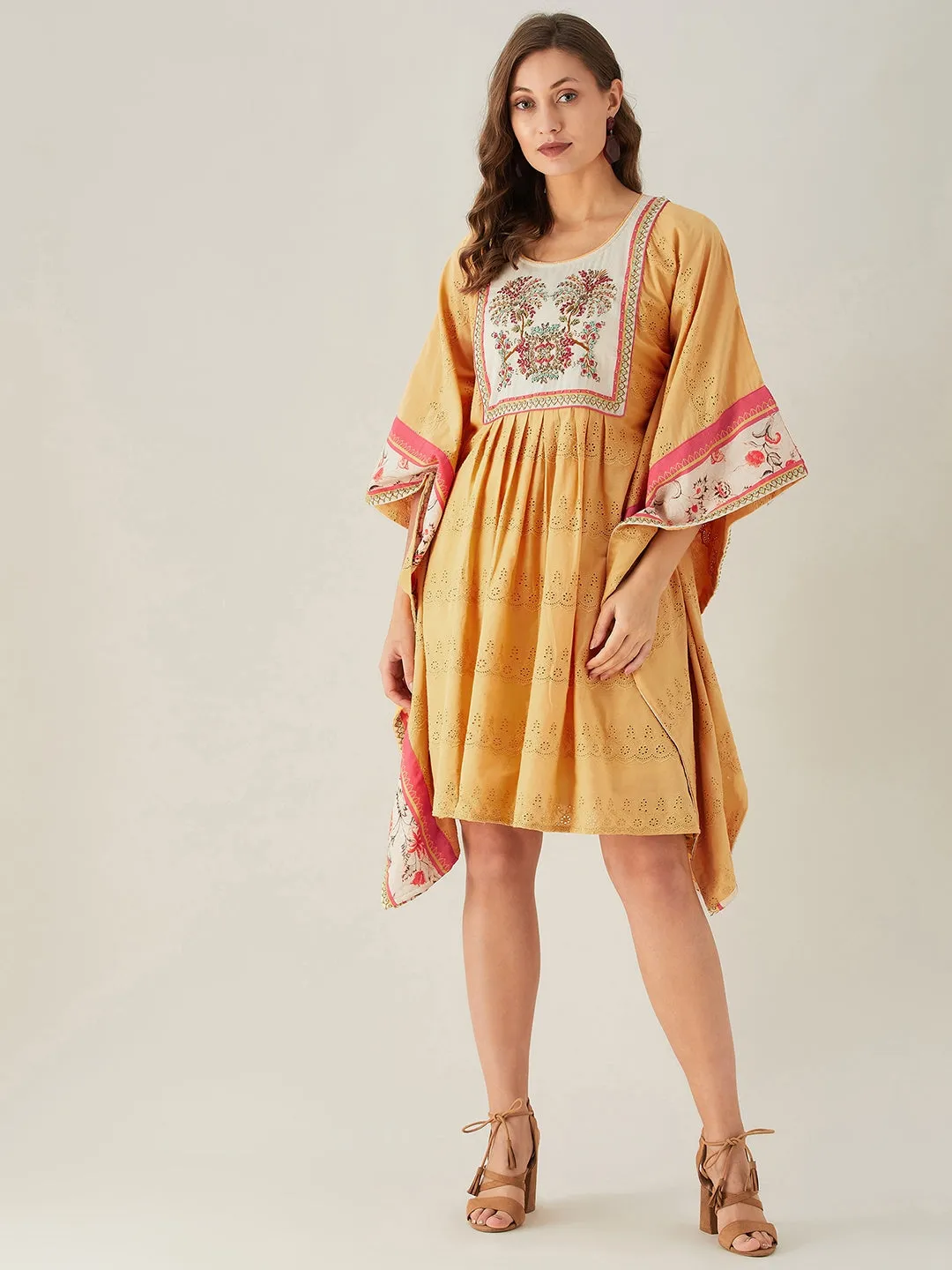 Schifli Hand Embroidered Whispering Kaftan Dress