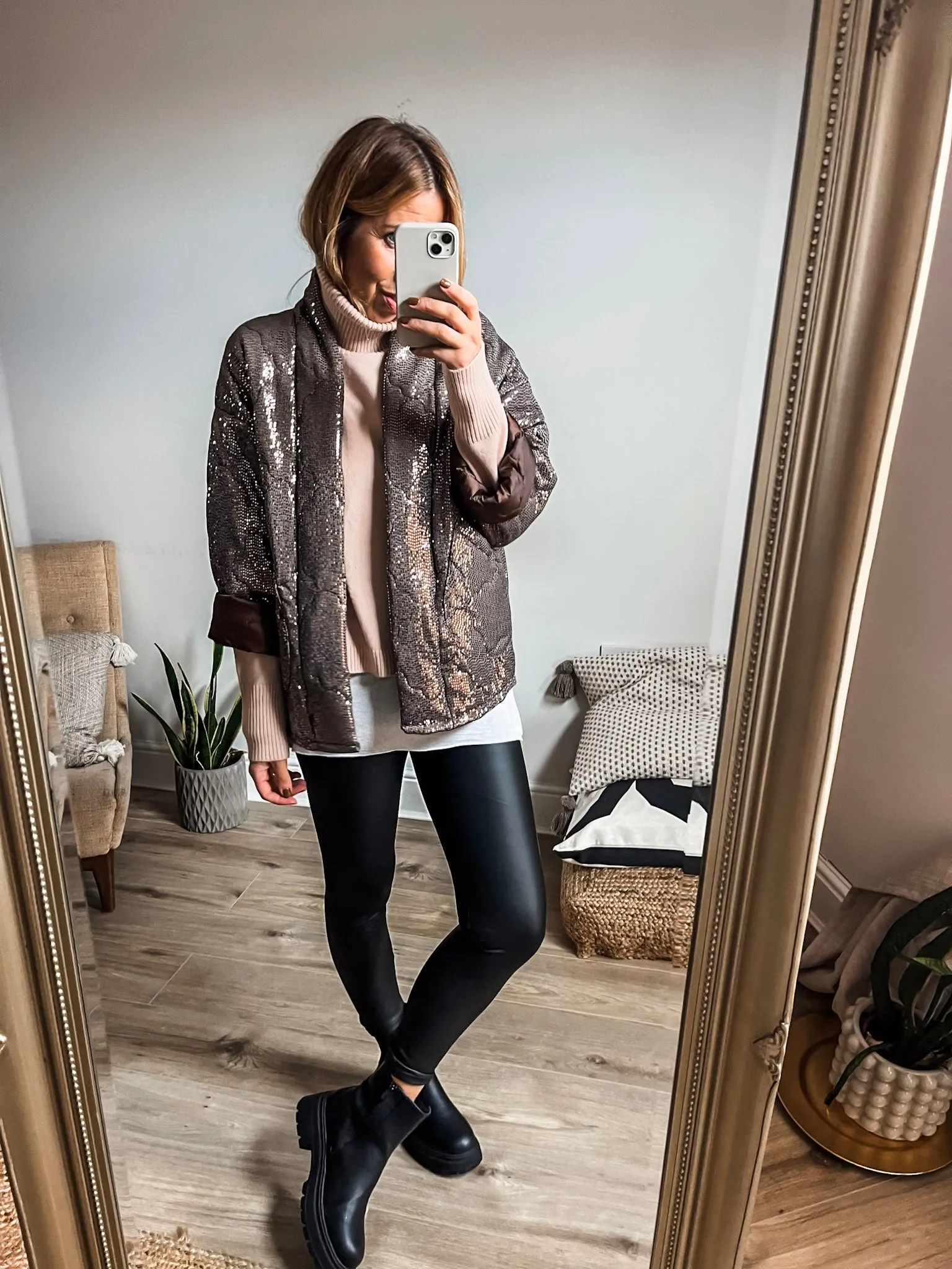 Sequinned Quilted Jacket