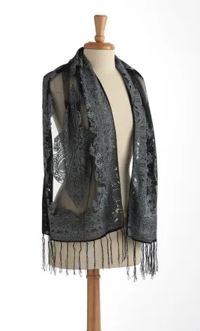 Sheer Silky Scarf black