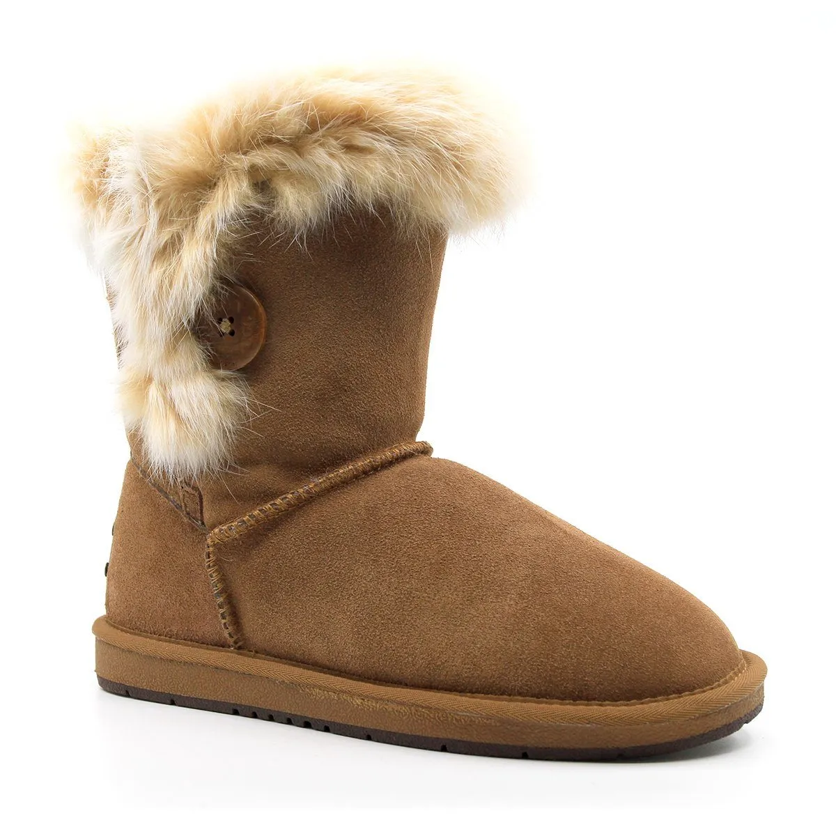 Short Button Fur UGG Boots