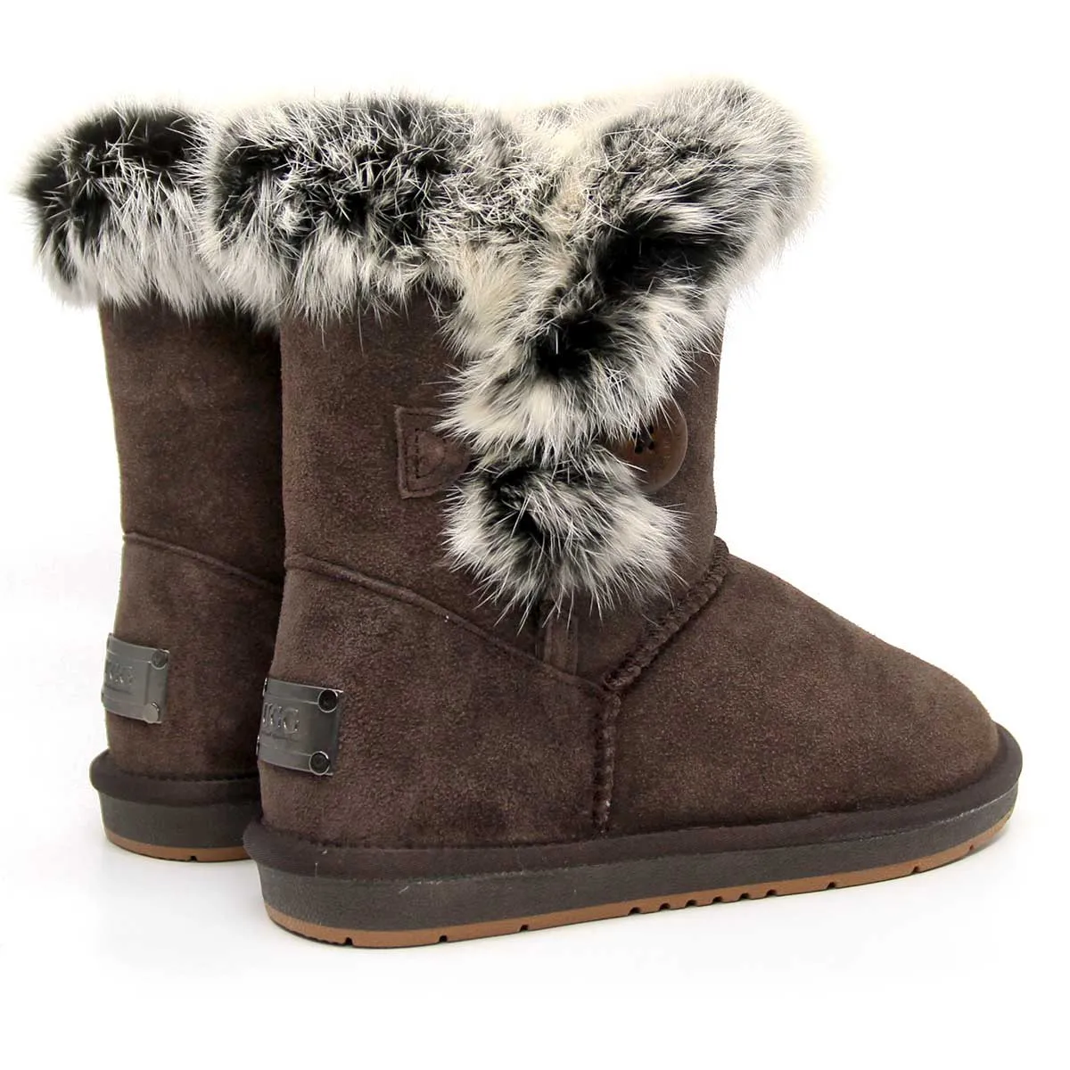 Short Button Fur UGG Boots