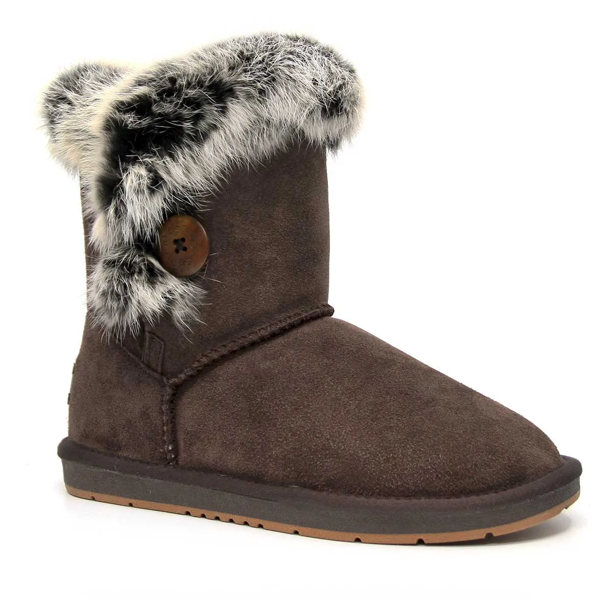 Short Button Fur UGG Boots