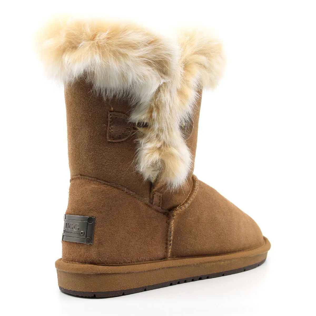 Short Button Fur UGG Boots