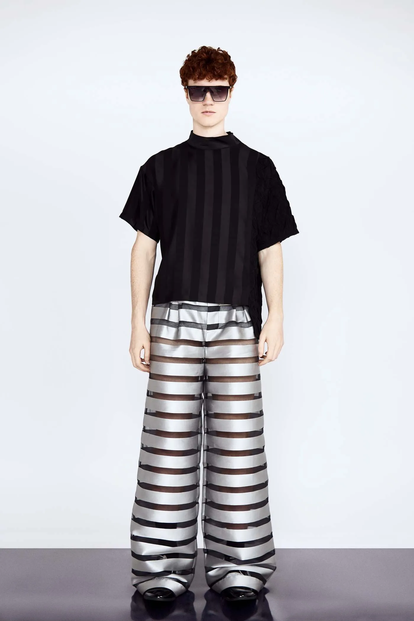 Silver Line Silk Jacquard Trousers