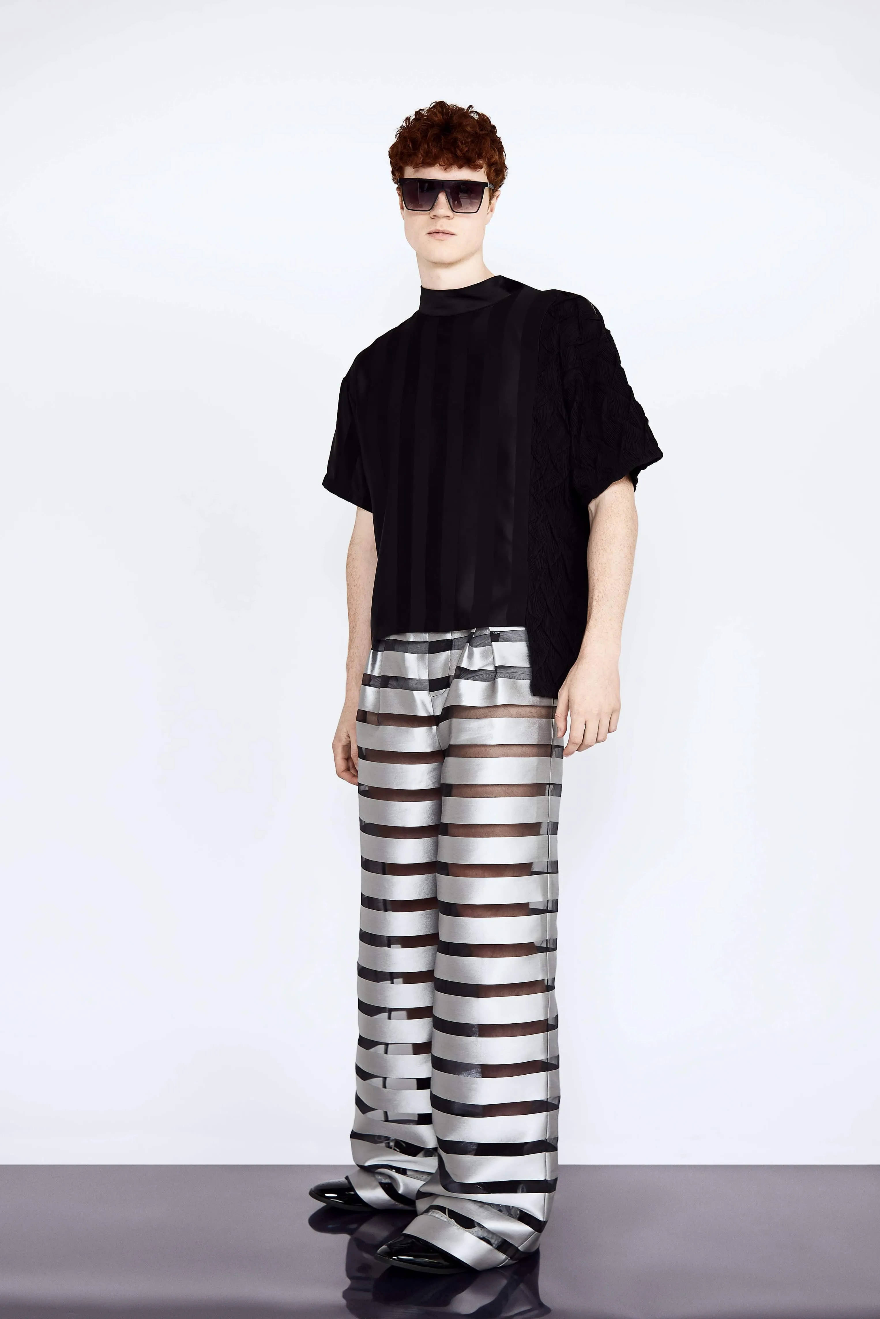 Silver Line Silk Jacquard Trousers