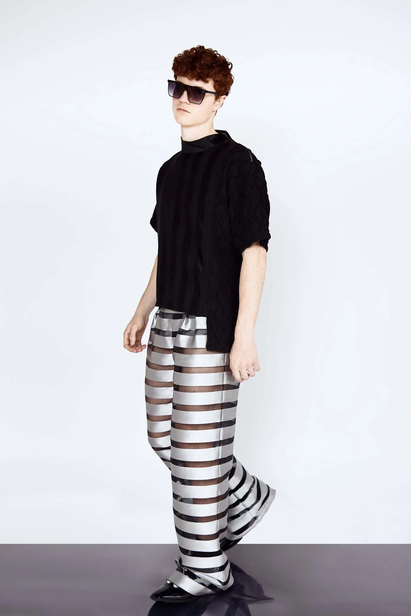 Silver Line Silk Jacquard Trousers