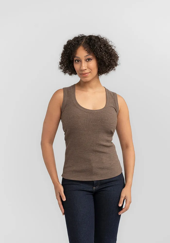 Sloane Ribbed Tank - Simply Taupe