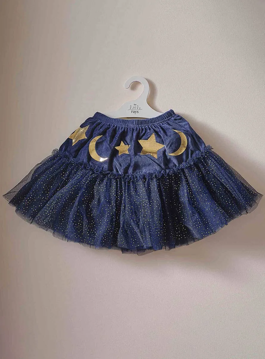 Sparkle Wizard Girls Deluxe Blue Glitter Tutu