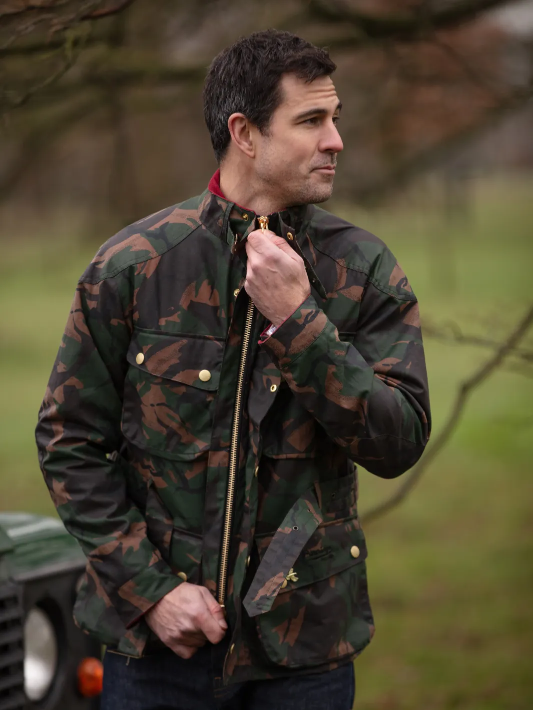 Speed 6 Wax Biker Jacket - Camo