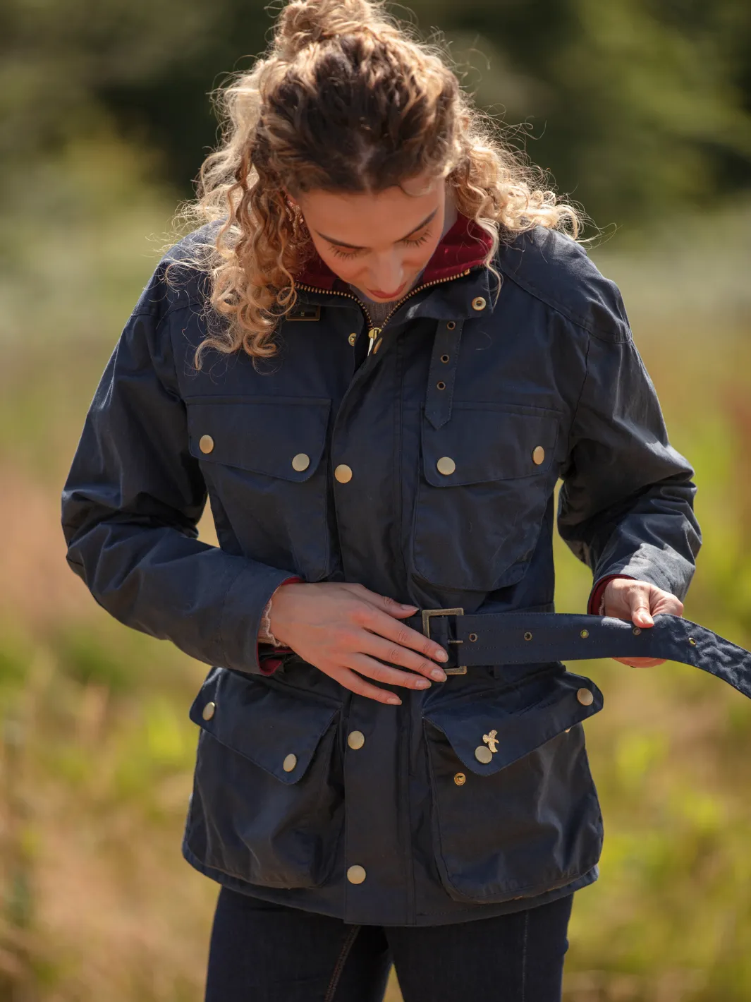 Speed 6 Wax Biker Jacket - Navy